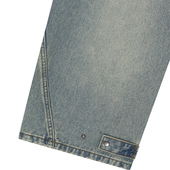 Mahagrid Solar Embroidery Denim Pants [Blue]