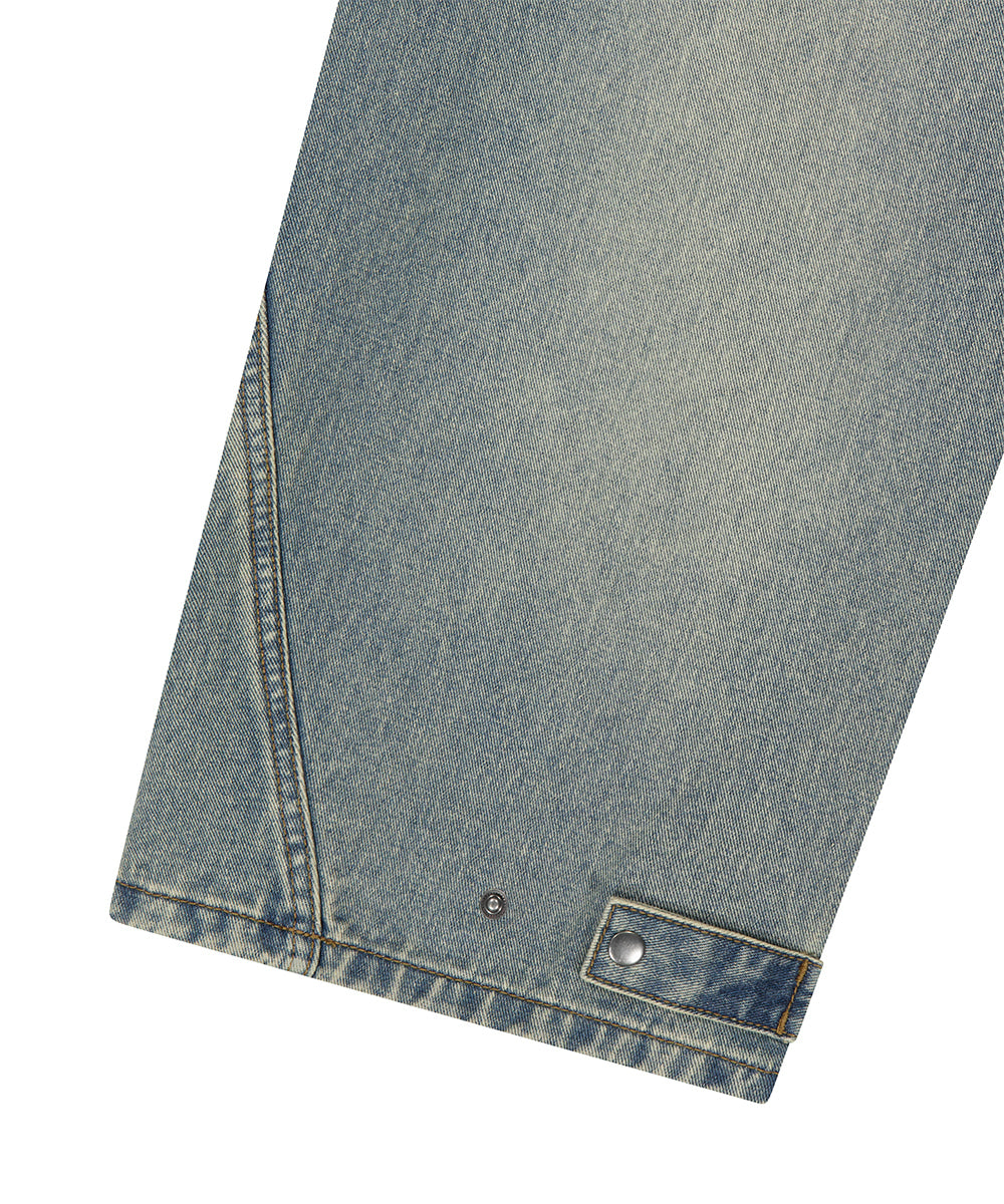 Mahagrid Solar Embroidery Denim Pants [Blue]