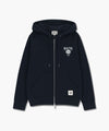 Marithé François Girbaud Big College Logo Graphic Zip-Up Hoodie Navy