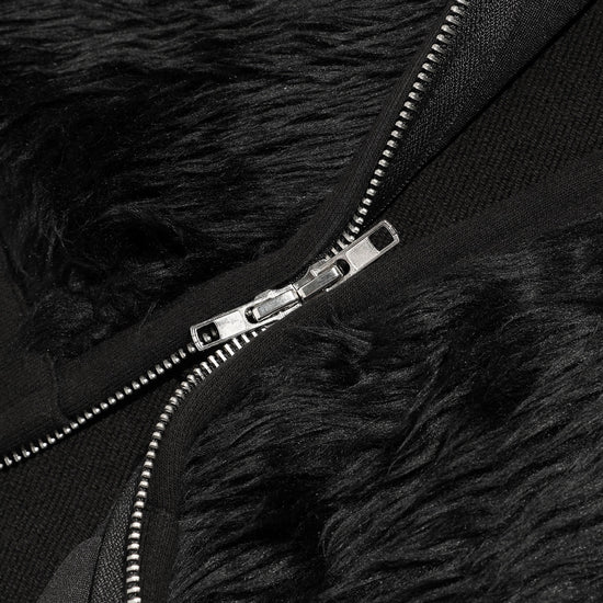 Nice Ghost Club Fur Yeti Zip-Up Hoodie [Black]