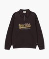 Marithé François Girbaud Baseball Logo Collar Half Zip Sweatshirt Navy