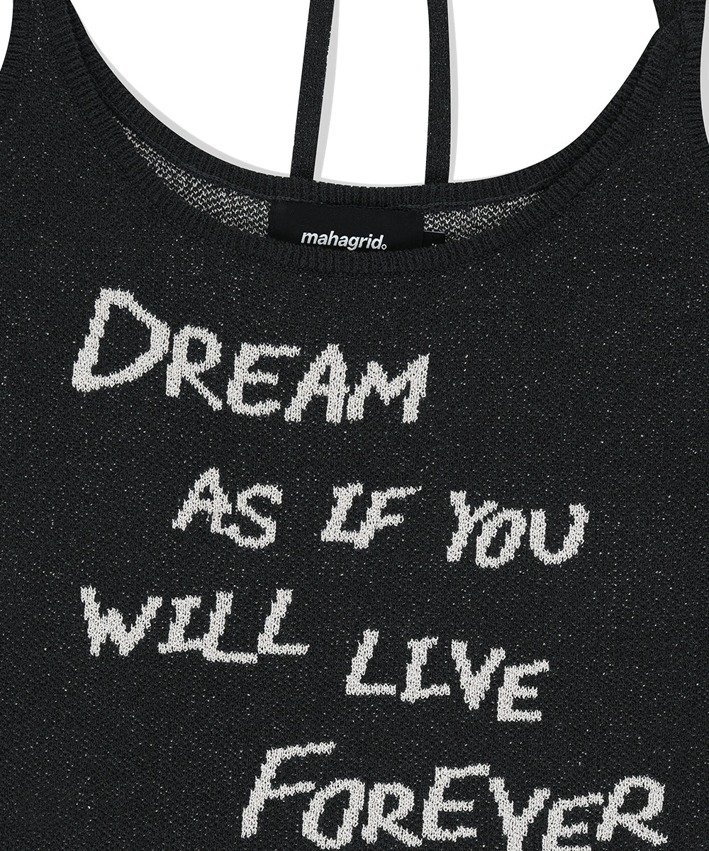 Mahagrid Lettering Sleeveless Knit