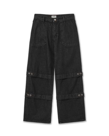 AEAE Layered Denim Pants [Black]