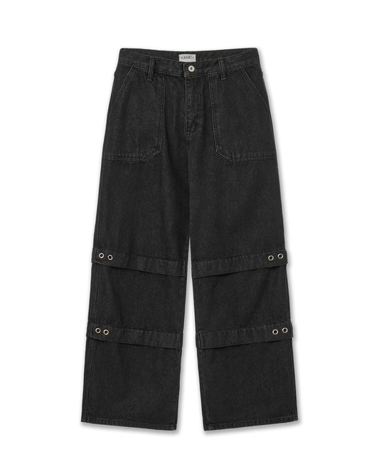 AEAE Layered Denim Pants [Black]