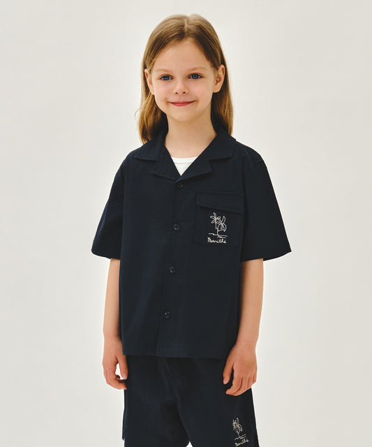 Marithé François Girbaud Kids Seersucker Half Shirt
