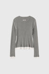 General Idea WOMAN Henry Neck Layered Knit Pullover