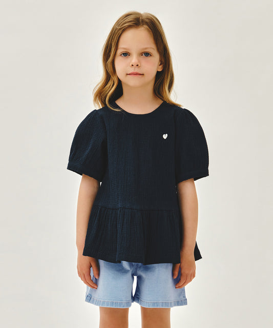 Marithé François Girbaud Kids W Peplum Blouse Navy