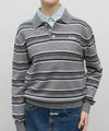 Marithé François Girbaud Regular Logo Stripe Polo Knit