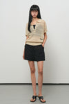General Idea WOMAN Sheer Net Button Collar Half Knit