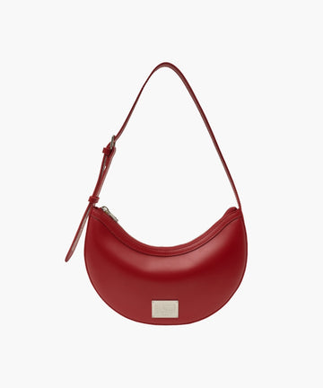 Marithé François Girbaud Classic Logo Half Moon Shoulder Bag Red