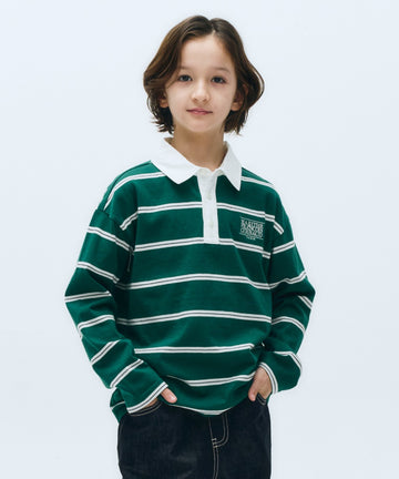 Marithé François Girbaud Kids Collar Stripe Long Sleeve