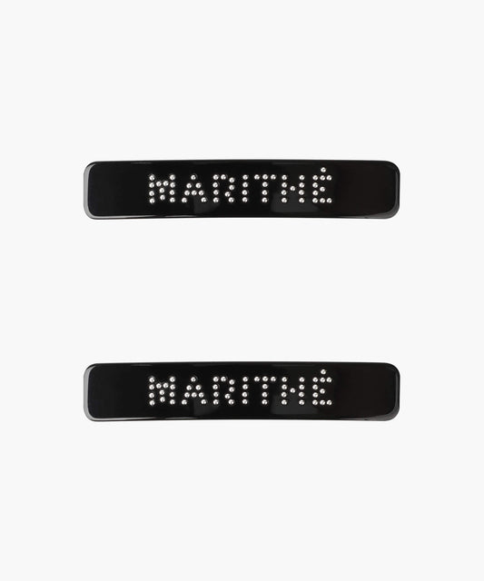 Marithé François Girbaud Regular Logo Metal Ball Hair Pin 2Pack Black