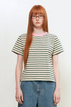 General Idea WOMAN Colour-Block Stripe Short Sleeve T-Shirt [WHITE]