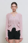 General Idea WOMAN Boucle Punching Ruffle Cardigan