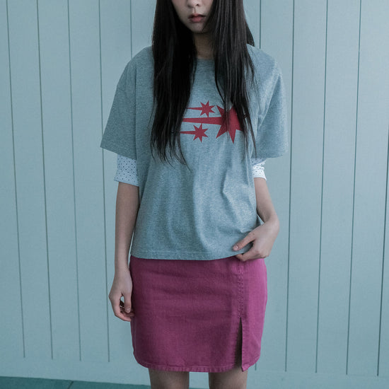 Nice Ghost Club 3star Big Crop Tee [Grey]
