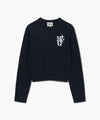 Marithé François Girbaud Marithé Sport Logo Crop Pullover in Navy