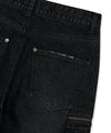 Mahagrid Washed Zip Cargo Denim Pant [Black]