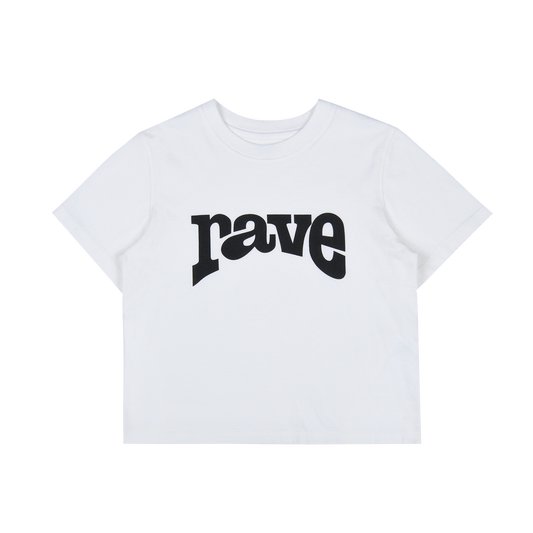 AEAE RAVE CROP T-SHIRTS [WHITE]