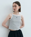 Marithé François Girbaud Women's Color Block Square Neck Sleeveless Stripe Top