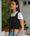 Bitter Cells Luv Satin Vest-Black