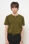 General Idea MAN Waffle Henley Neck Short Sleeve T-Shirt
