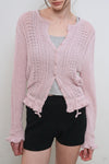 General Idea WOMAN Boucle Punching Ruffle Cardigan