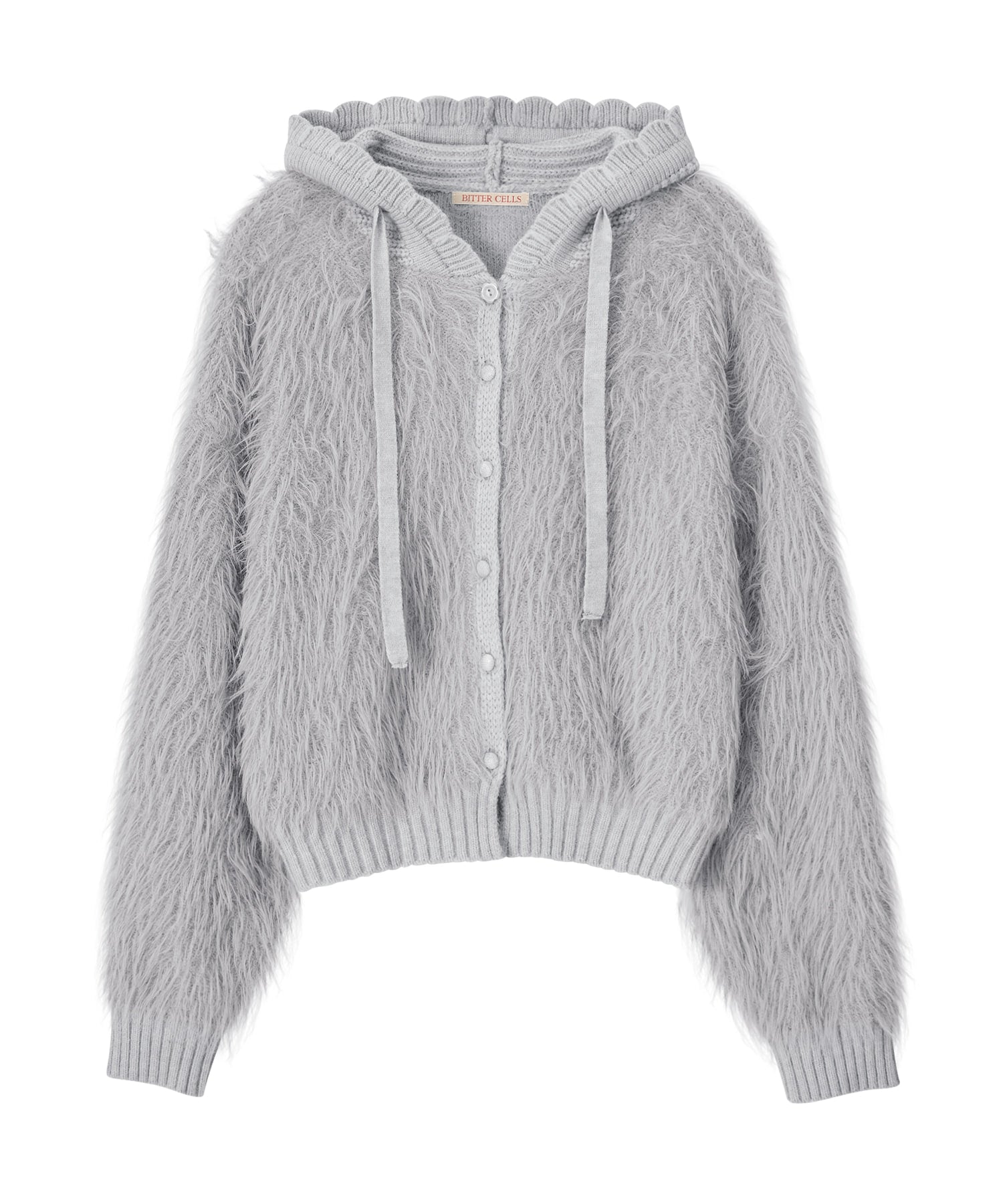 Bitter Cells Posy Fur Cardigan - Grey