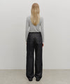 Marithé François Girbaud Women's Straight Fit Raw Denim Pants Black