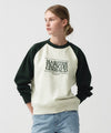 Marithé François Girbaud Classic Logo Color Block Raglan Sweatshirt Burgundy