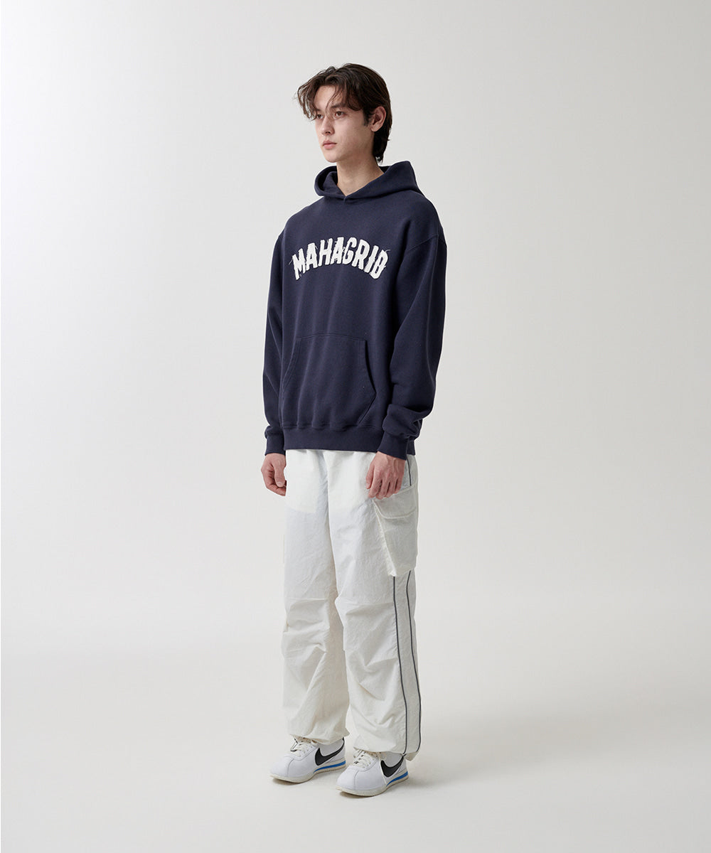 Mahagrid Twill Cut Off Applique Hoodie