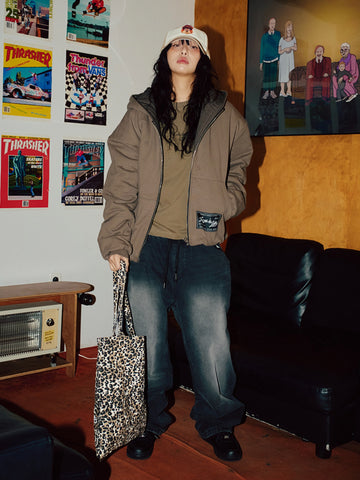 ADLV Leopard Print Basic Logo Eco Bag