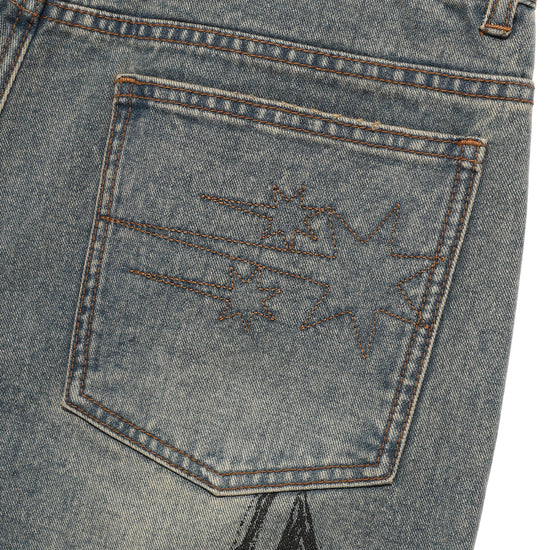 Nice Ghost Club Doodle Graphic Wide Jeans