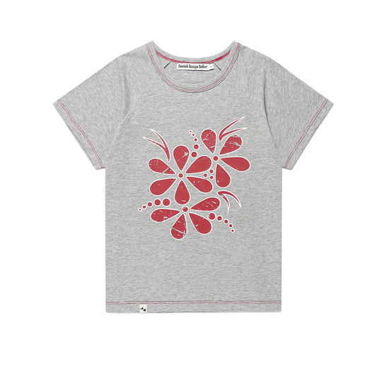 Cavish Vintage Flower Raglan Short Sleeve Tee
