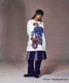 Nice Ghost Club Denim Pleats Panel Layered Skirt Pants