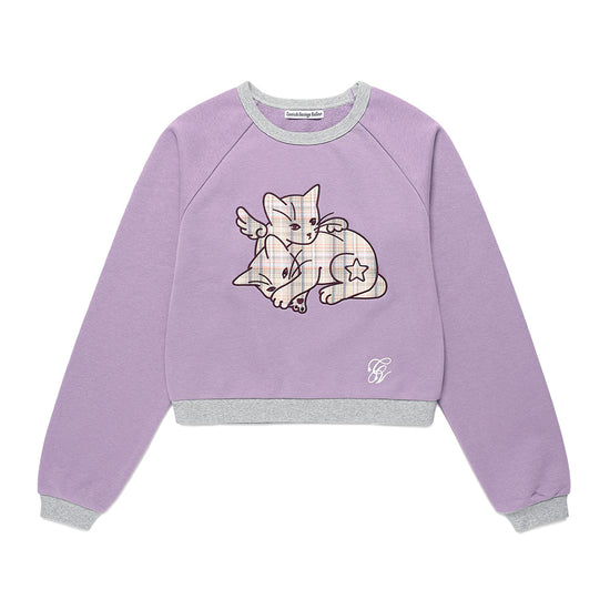 Cavish W Angel Cats Sweatshirt Purple