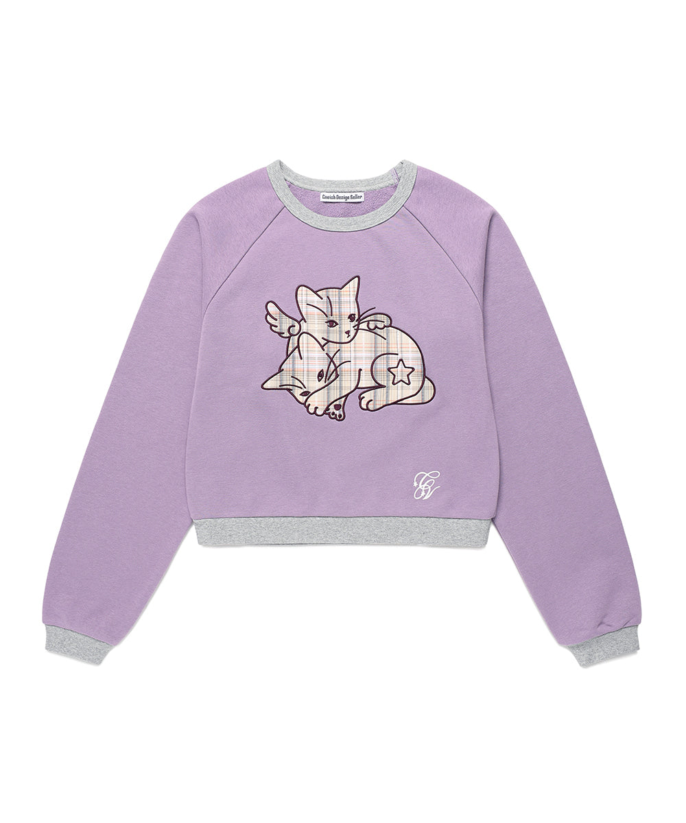 Cavish W Angel Cats Sweatshirt Purple