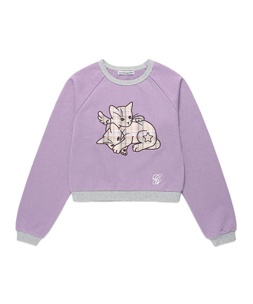 Cavish W Angel Cats Sweatshirt Purple