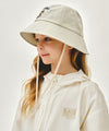 Marithé François Girbaud Kids Bear Embroidery Round Bucket Hat Light Blue