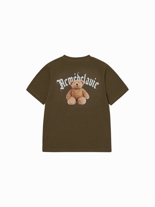 ADLV Woman Gold Chain Bear Doll Short Sleeve T-Shirt