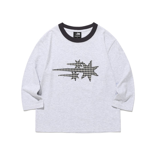 Nice Ghost Club 3star applique 3/4 sleeve tee[light grey]