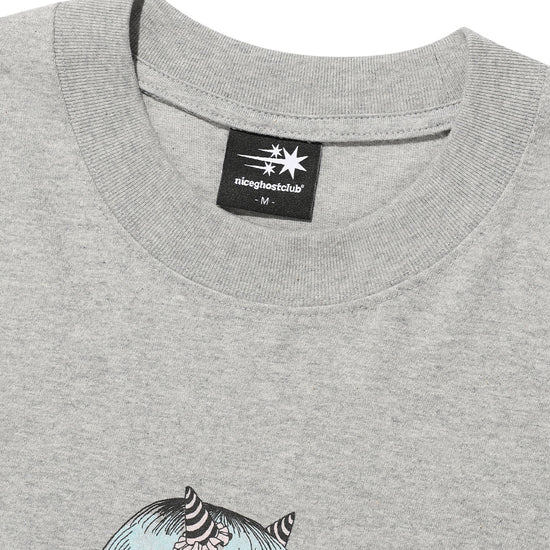 Nice Ghost Club Little Devil Girl Big Big Long Sleeve Tee [Grey]