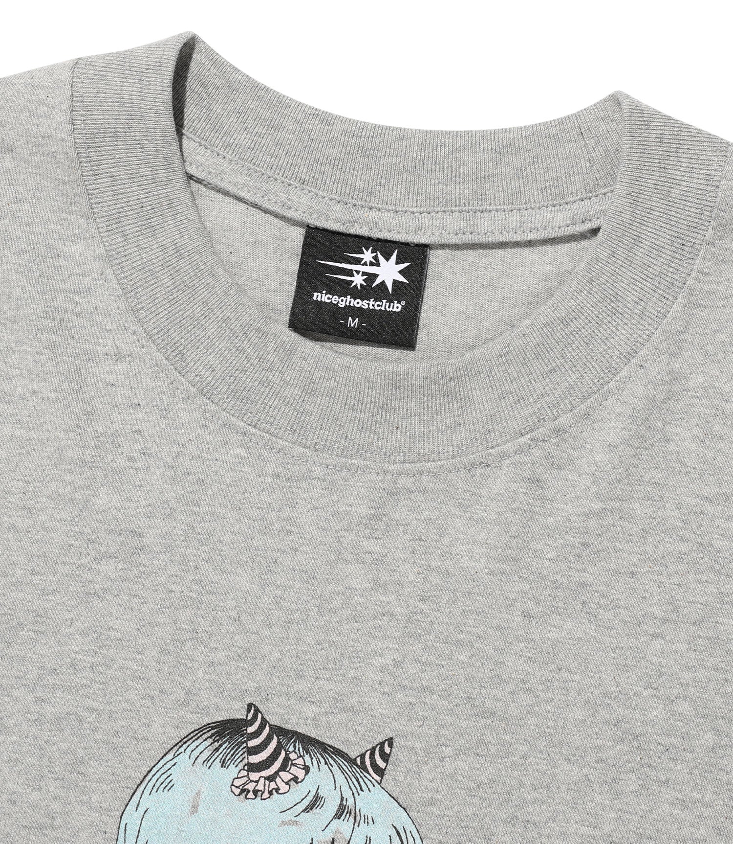Nice Ghost Club Little Devil Girl Big Big Long Sleeve Tee [Grey]