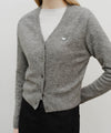 Marithé François Girbaud W V-NECK CROP CARDIGAN heather gray
