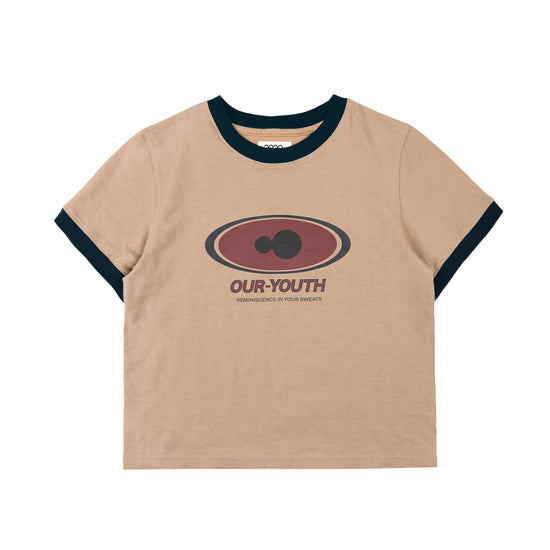 AEAE Oval Symbol Logo T-Shirt - Beige