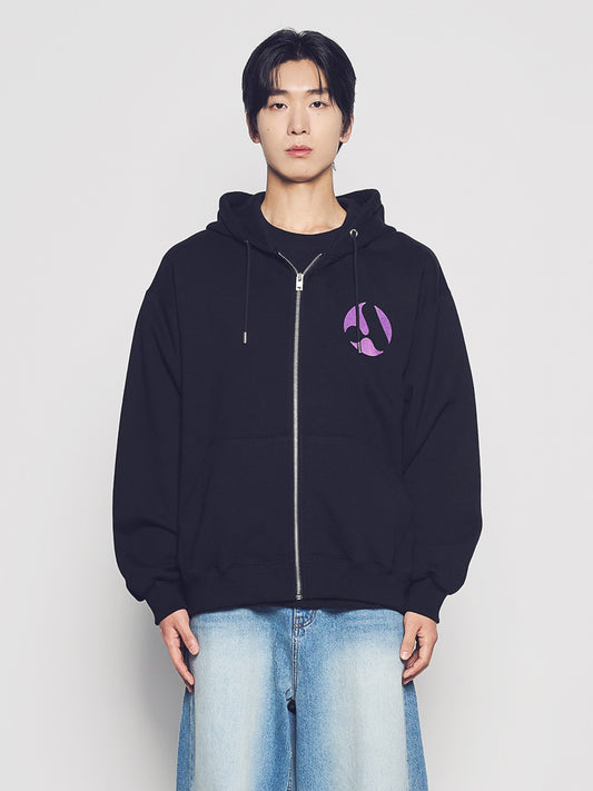 ADLV A Symbol Circle Napping Hoodie Zip Up