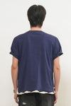 General Idea Unisex Hand-Knit Layered T-Shirt [Navy]