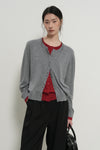 General Idea WOMAN Double Layered Crew Neck Cardigan