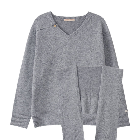 Bitter Cells [SET] Essential V Neck Knit & Shawl