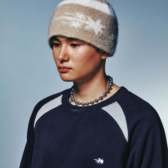 Nice Ghost Club Stripe 3Star Logo Mohair Beanie