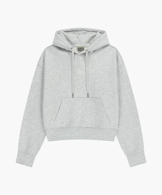 Marithé François Girbaud W DRAWING CLASSIC LOGO CROP HOODIE light heather gray